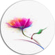 Isolated Purple Poppy Flower, Flower Round Wall Art, 11"