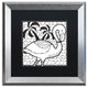 Hello Angel ''Flamingo'' Art, Silver Frame, Black Mat, 16x16