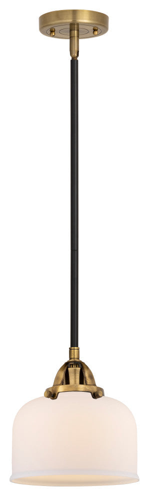 Large Bell Mini Pendant, Black Antique Brass, Matte White, Matte White
