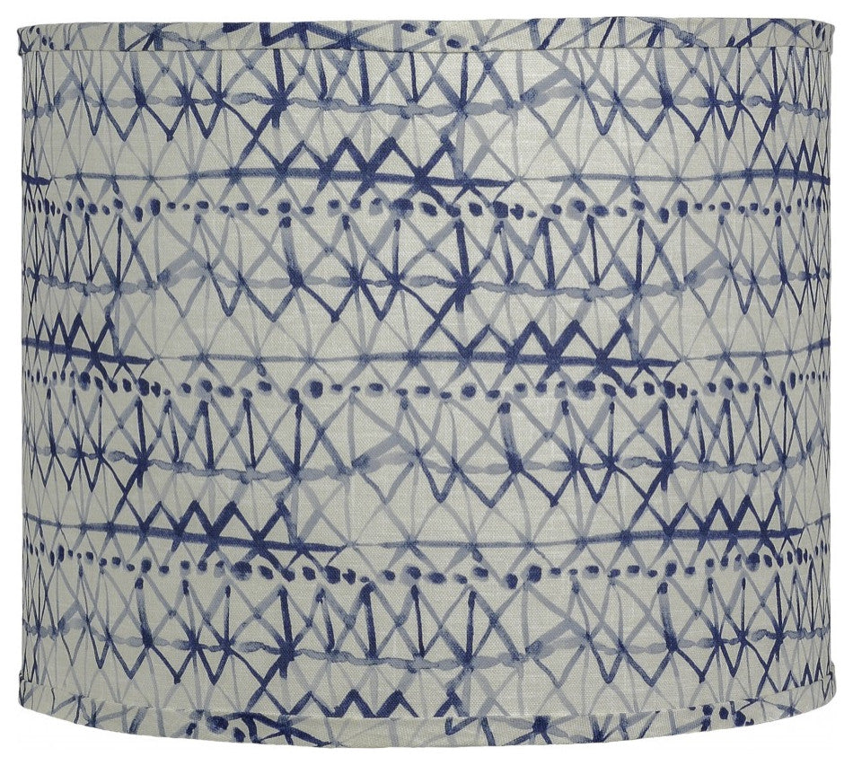 Rustic Abstract Linear Blues Table Lamp