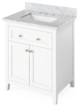 Jeffrey Alexander VKITCHA30 Chatham 30" - White / White Carrara Marble Top
