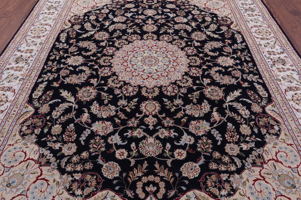 Handmade Wool & Silk Persian Nain Rug 8' 2" X 10' 5" - Q14722