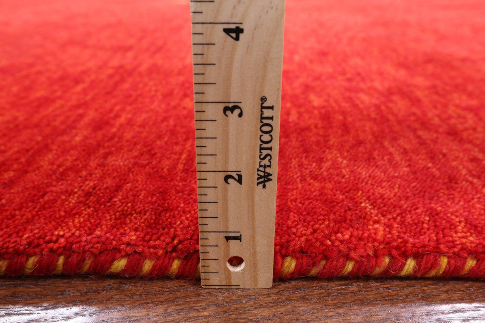 9' Square Hand-Knotted Persian Gabbeh Wool Rug Q4307
