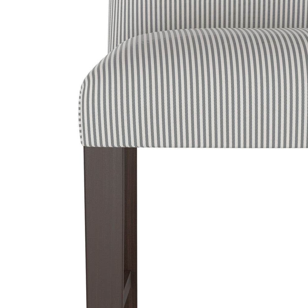 Janet Camel Back Counter Stool, Oxford Stripe Charcoal