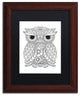 Hello Angel ''Owl 2'' Art, Wood Frame, Black Mat, 14x11