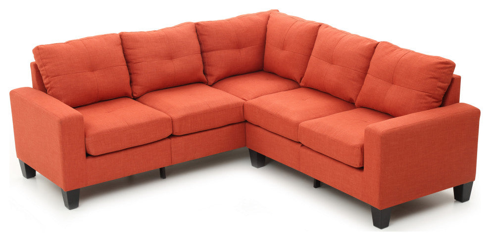 Kidd Sectional, Orange Twill Fabric
