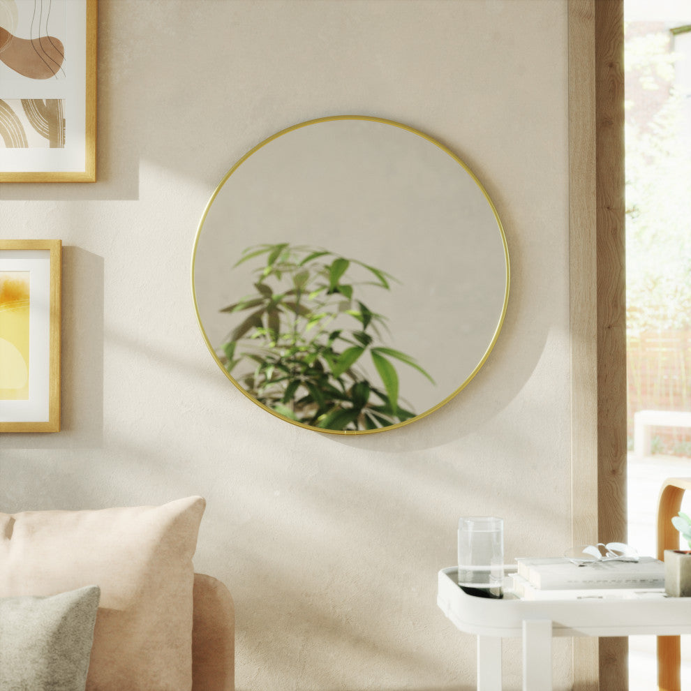 Umbra Hubba Mirror With Metallic Finish, Brass