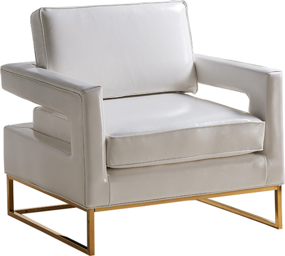 Amelia Faux Leather Accent Chair, White