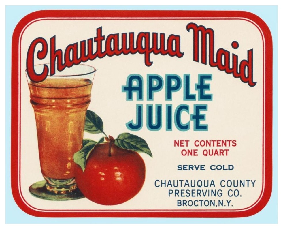 "Chautauqua Maid Apple Juice" Digital Paper Print by Retrolabel, 38"x31"