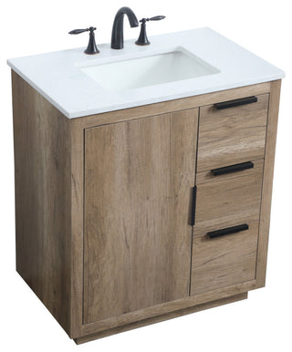 Bethany Single Bathroom Vanity, Natural Oak, 30"