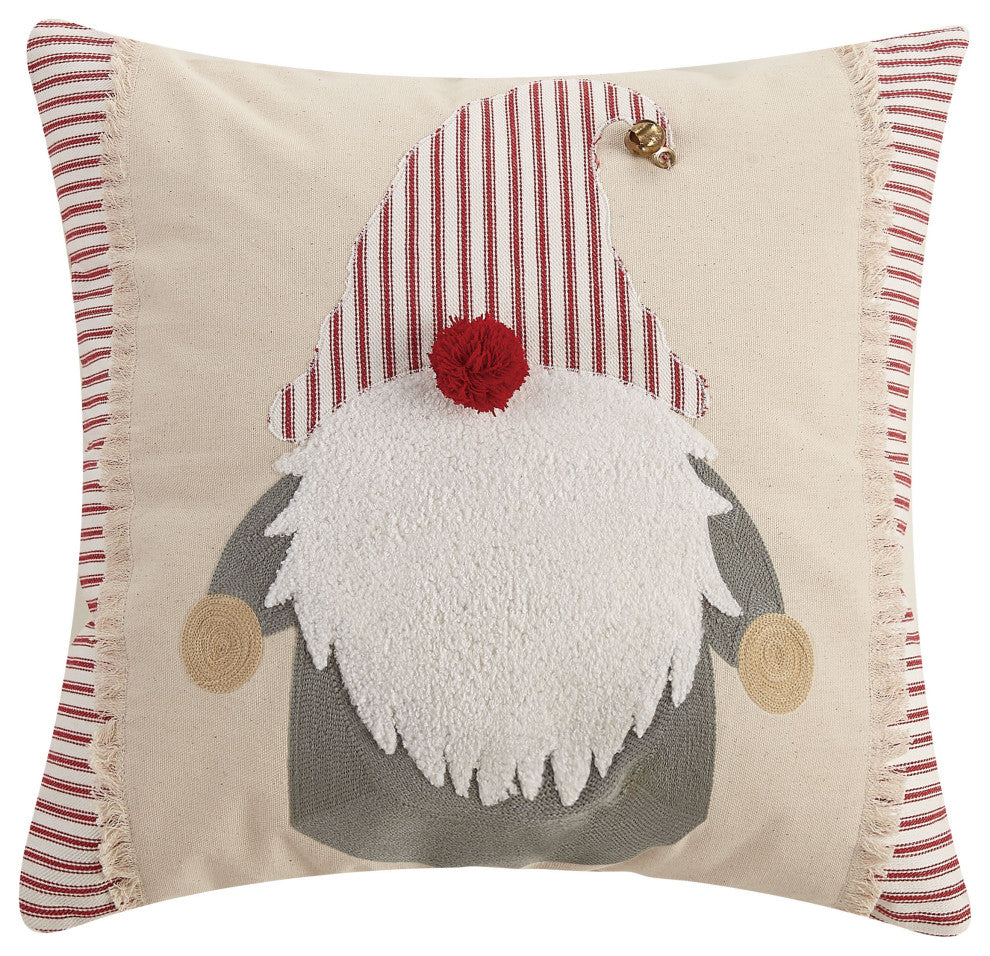Gnome Hat W/Bell Embroidered Pillow