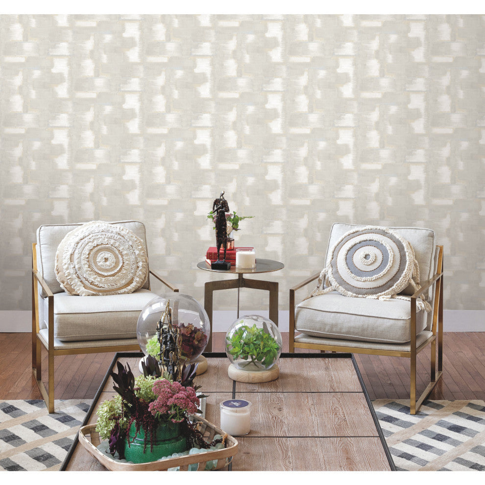 Gray Modern Ikat Peel and Stick Wallpaper Gray By Roommates