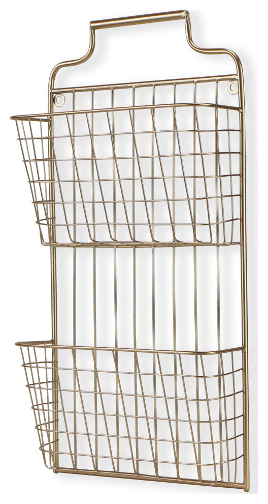 2-Tiered Metal Wall Storage, Gold