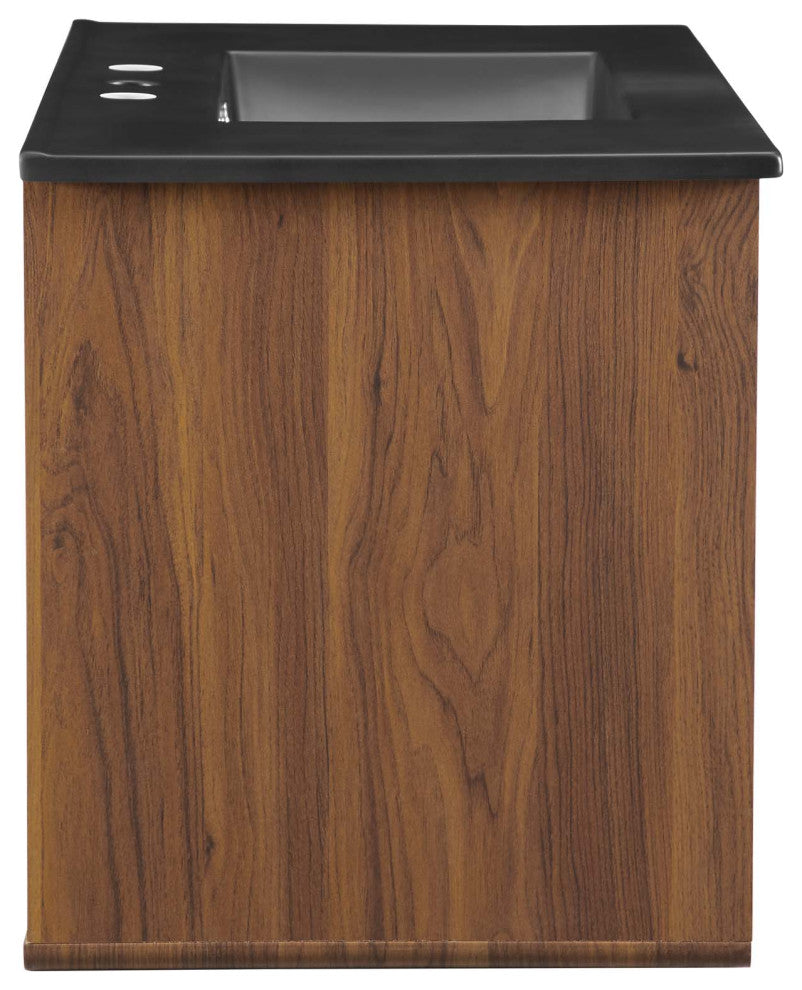 Transmit 36" Wall-Mount Bathroom Vanity - Walnut Black