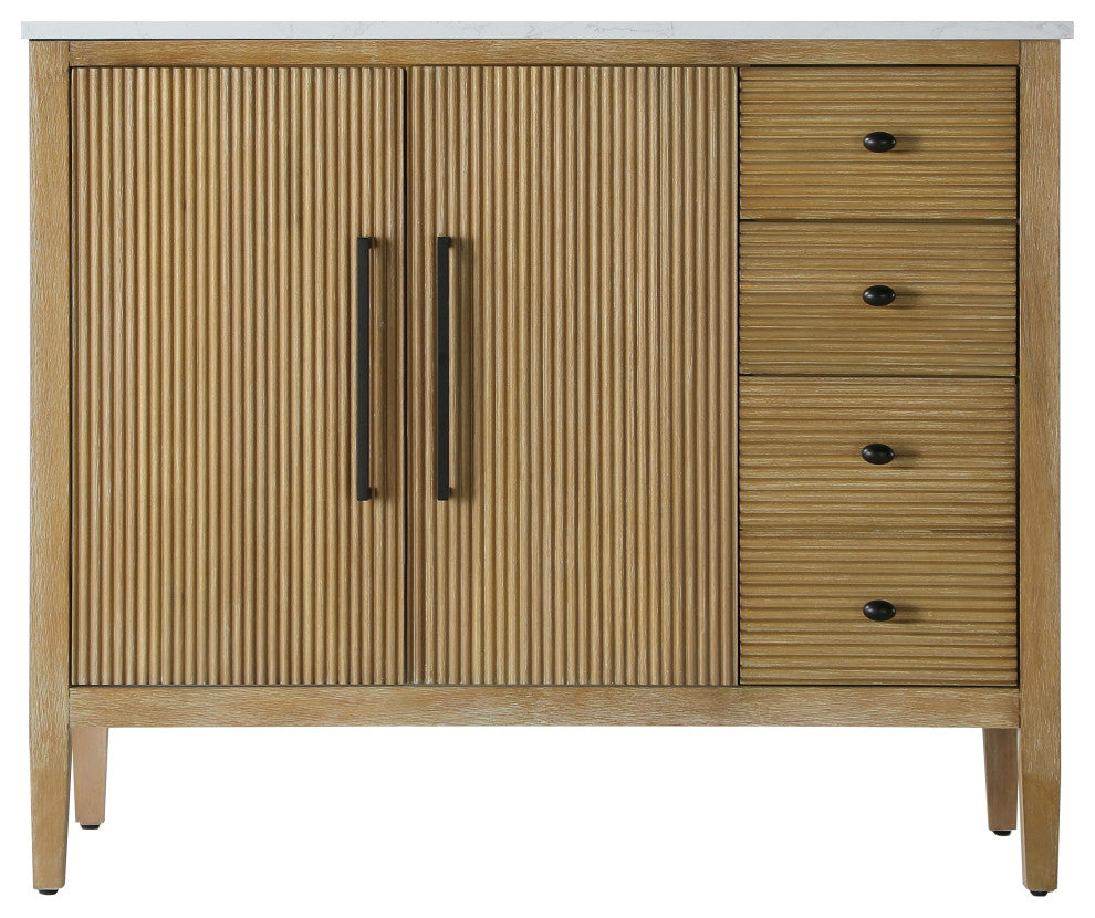 Home Living 42" Single Bathroom Vanity, Linen Oak