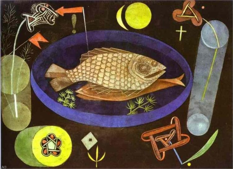 Paul Klee Aroundfish, 18"x27" Wall Decal