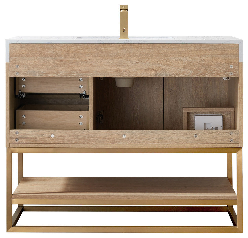 Alistair Vanity, North American Oak With Countertop, 42", With Mirror