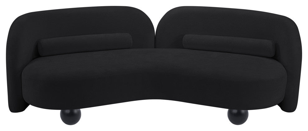 Daphne Upholstered Chair/Loveseat/Sofa, Black, Chenille Fabric, Sofa