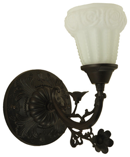 7 Wide White Puffy Rose Wall Sconce