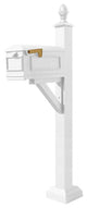 Westhaven System With Lewiston Mailbox, Square Collar, Pineapple Finial, White