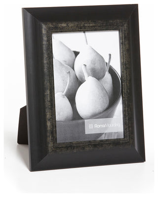 Formal Black Picture Frame, 1-1/2", Easle Back, Traditional, 4 x 6