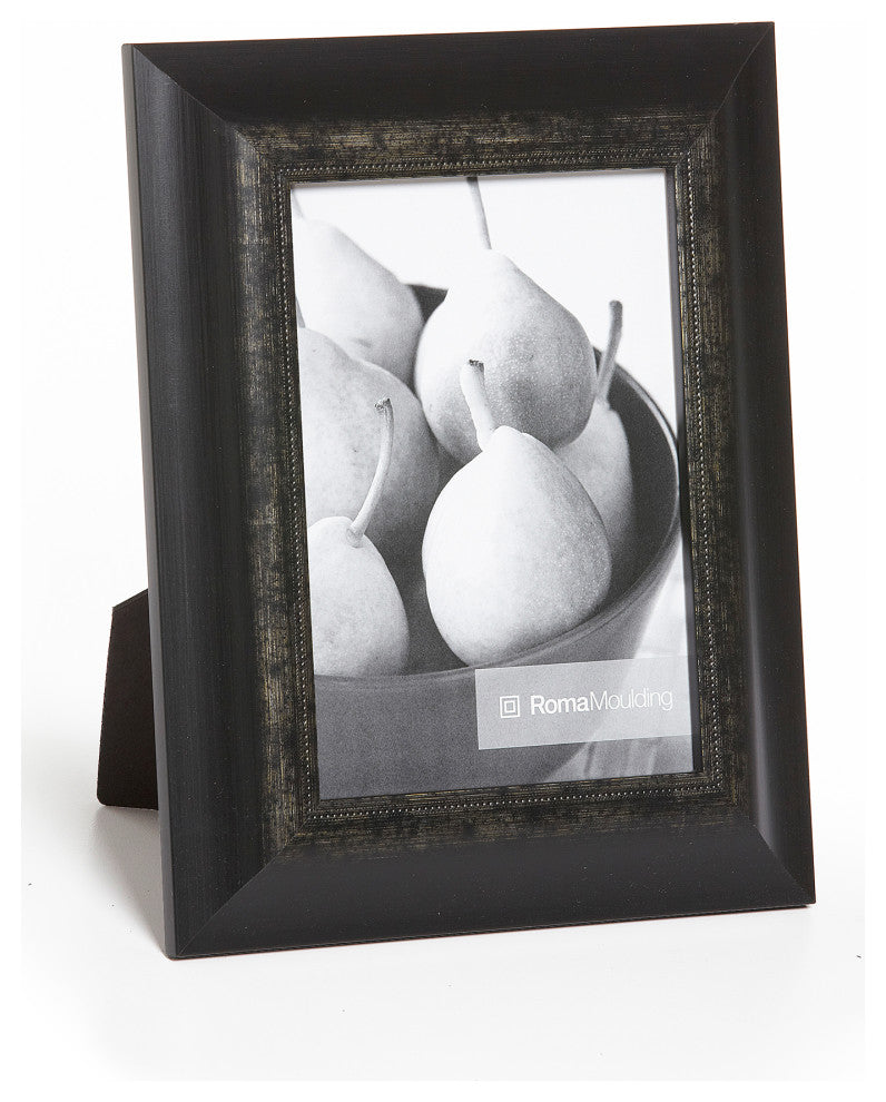 Formal Black Picture Frame, 1-1/2", Easle Back, Traditional, 4 x 6