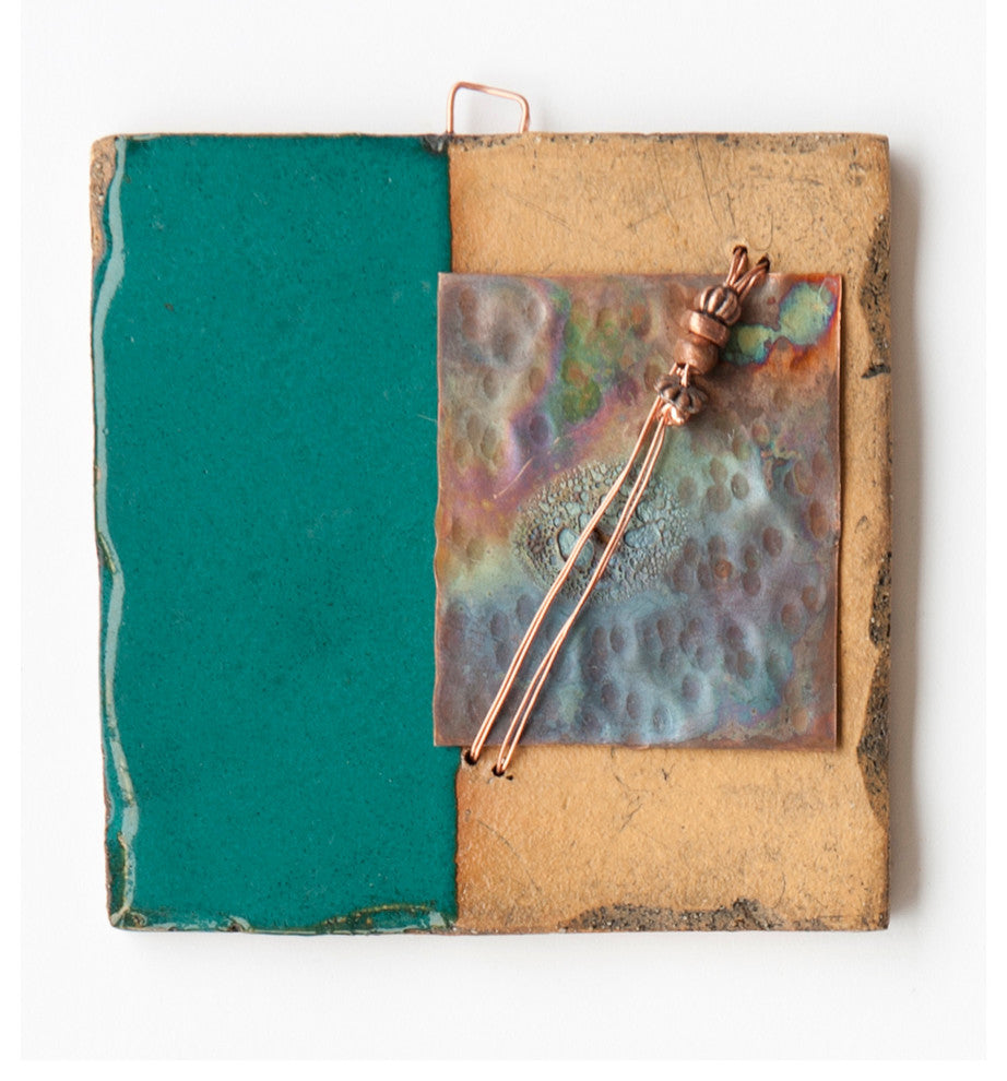 Louise Handmade Clay And Copper Decorative Tile, 4"