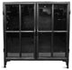 Black Iron and Glass Bar Cabinet