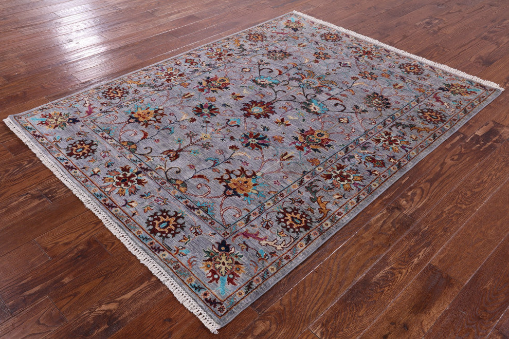 Hand Knotted Persian Tabriz Wool Rug 5' 0" X 6' 7" Q11285