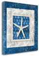 "Sea Shell IV On Blue" By Belinda Aldrich, Giclee Print on Gallery Wrap Canvas