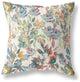 18" Yellow Green Florals Indoor Outdoor Zippered Throw Pillow