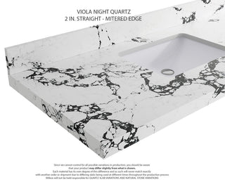 Boston 36" Left Offset Bath Vanity in Navy Blue 2" Viola Night