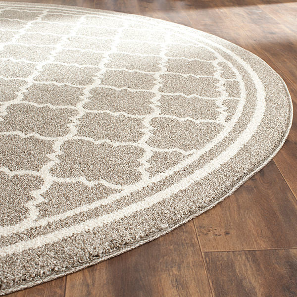 Safavieh Amherst Amt422R Outdoor Rug, Dark Grey/Beige, 2'3" X 11'0"