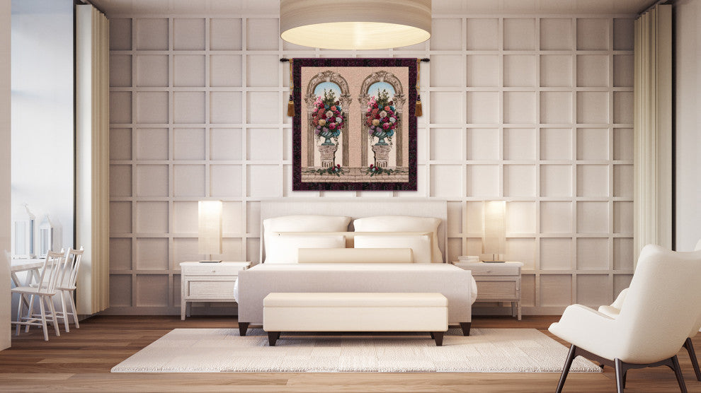 Floral Arch Duo Belgian Wall Tapestry