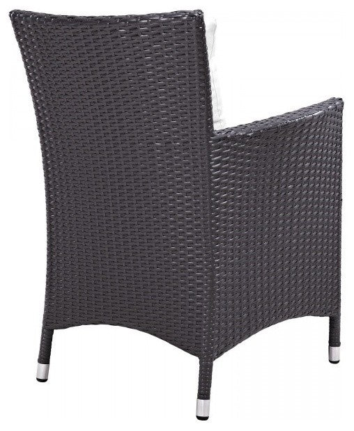 Espresso White Convene 4-Piece Outdoor Patio Dining Set
