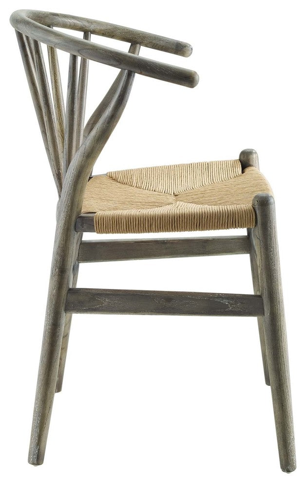 Flourish Spindle Wood Dining Side Chair, Gray