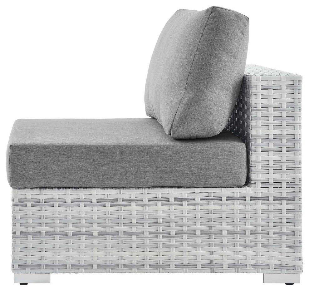 Lounge Sectional Sofa Chair Set, Rattan, Wicker, Gray, Modern, Outdoor