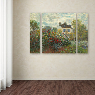 Claude Monet 'Artist's Garden In Argenteuil' Multi Panel Art Set,, 41"x30"