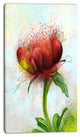 Cute Red Green Watercolor Flower, Floral Canvas Art Print, 16"x32"