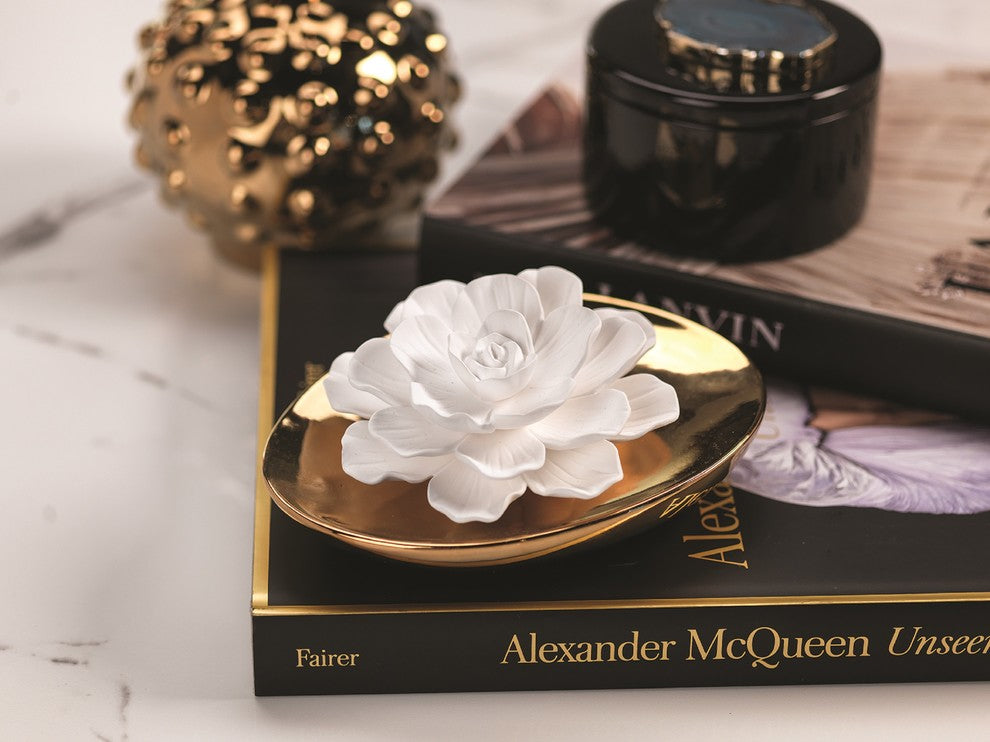 "Dream" Porcelain Flower Diffuser, White Rose