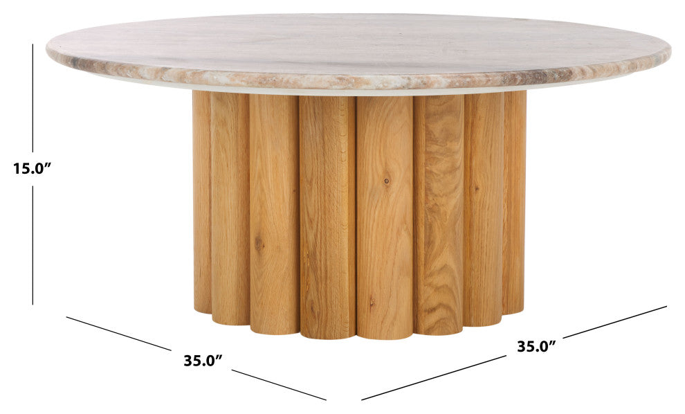Safavieh Couture Roxiella Marble Coffee Table, Brown / Natural