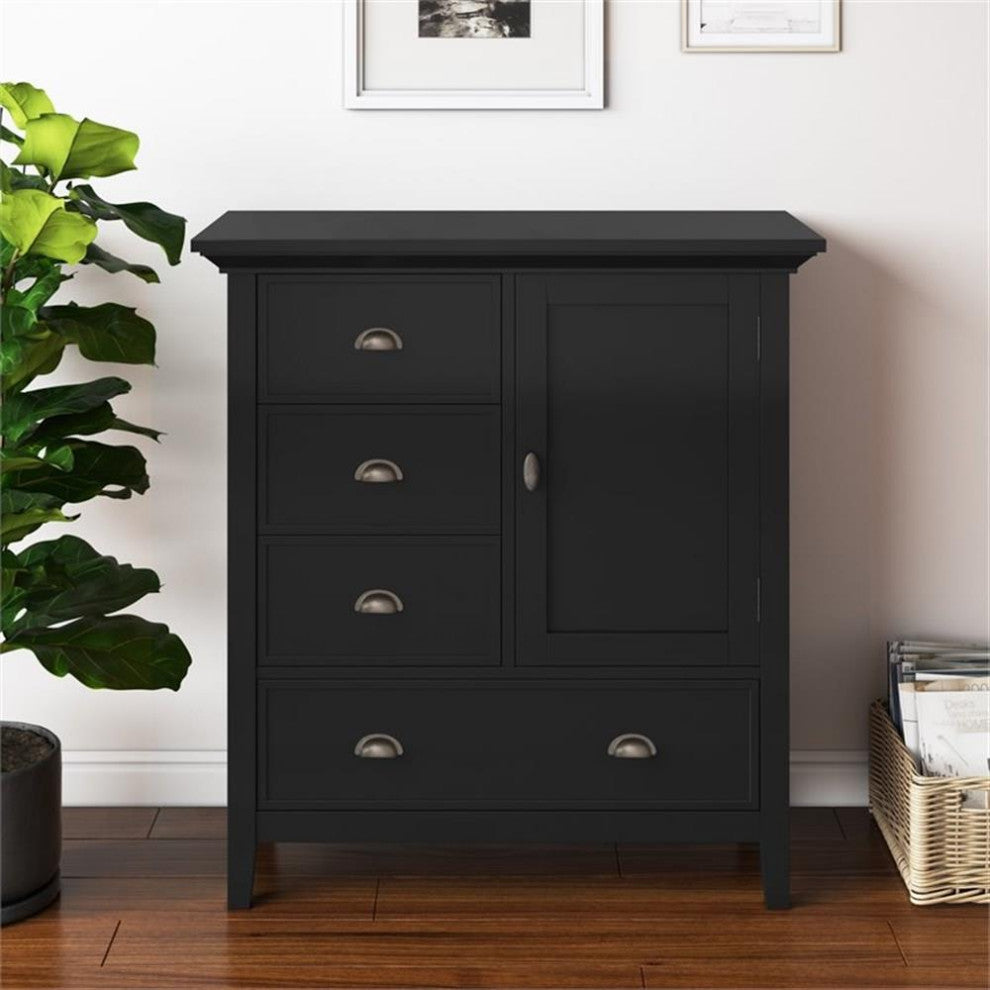 Redmond Solid Wood 39 Inch Wide Transitional Medium Storage Cabinet In Black