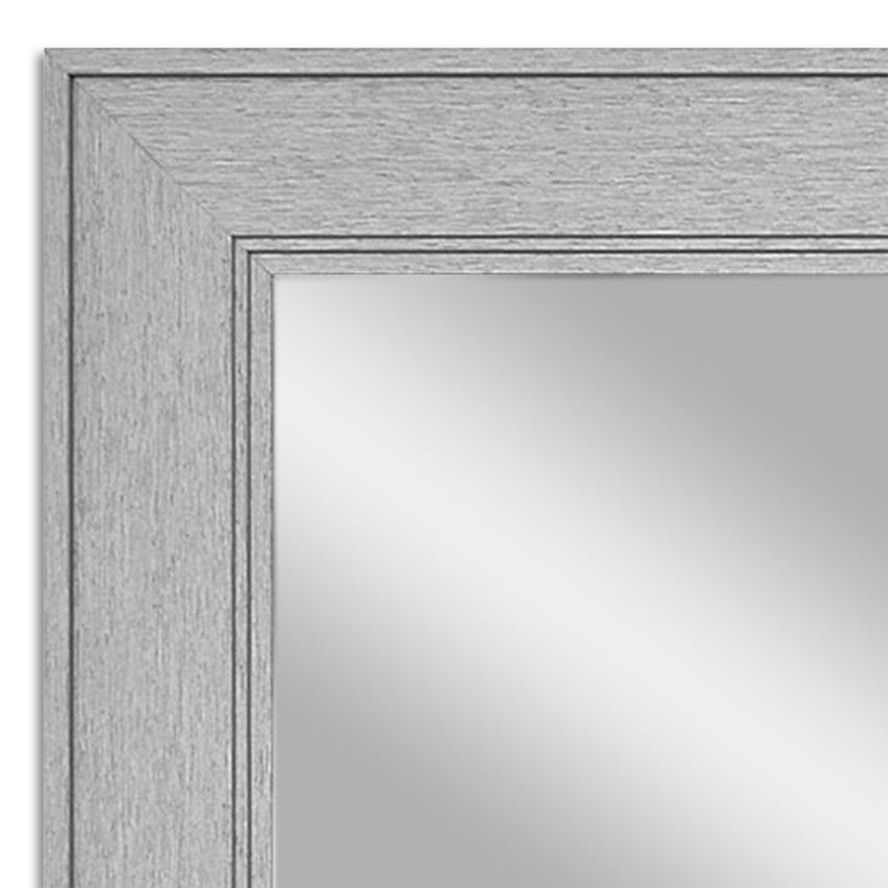 Porter Framed Wall Mirror, Silver, 26"x32"