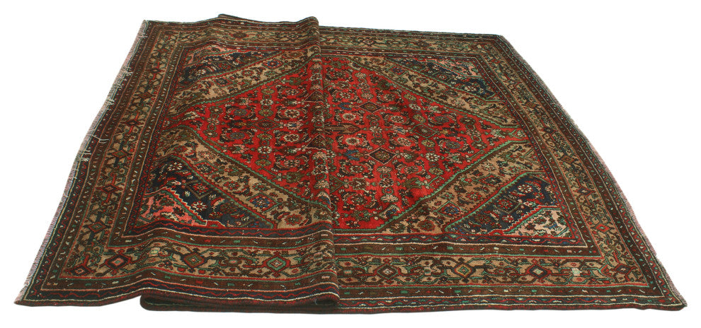 Fine Vintage Distressed Manizheh Red Runner