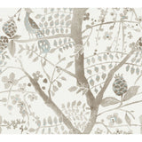 Peacock Block Print Wallpaper, Linen