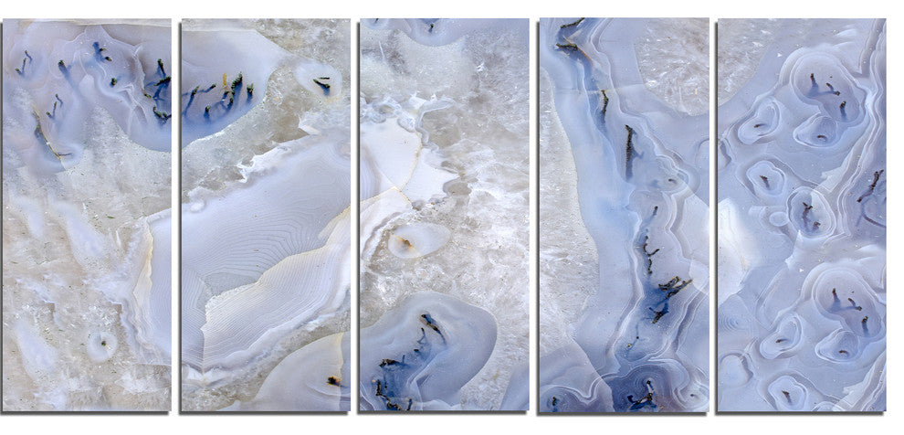 Agate Stone Background, Abstract Canvas Wall Art Print, 60"x28", 5 Panels
