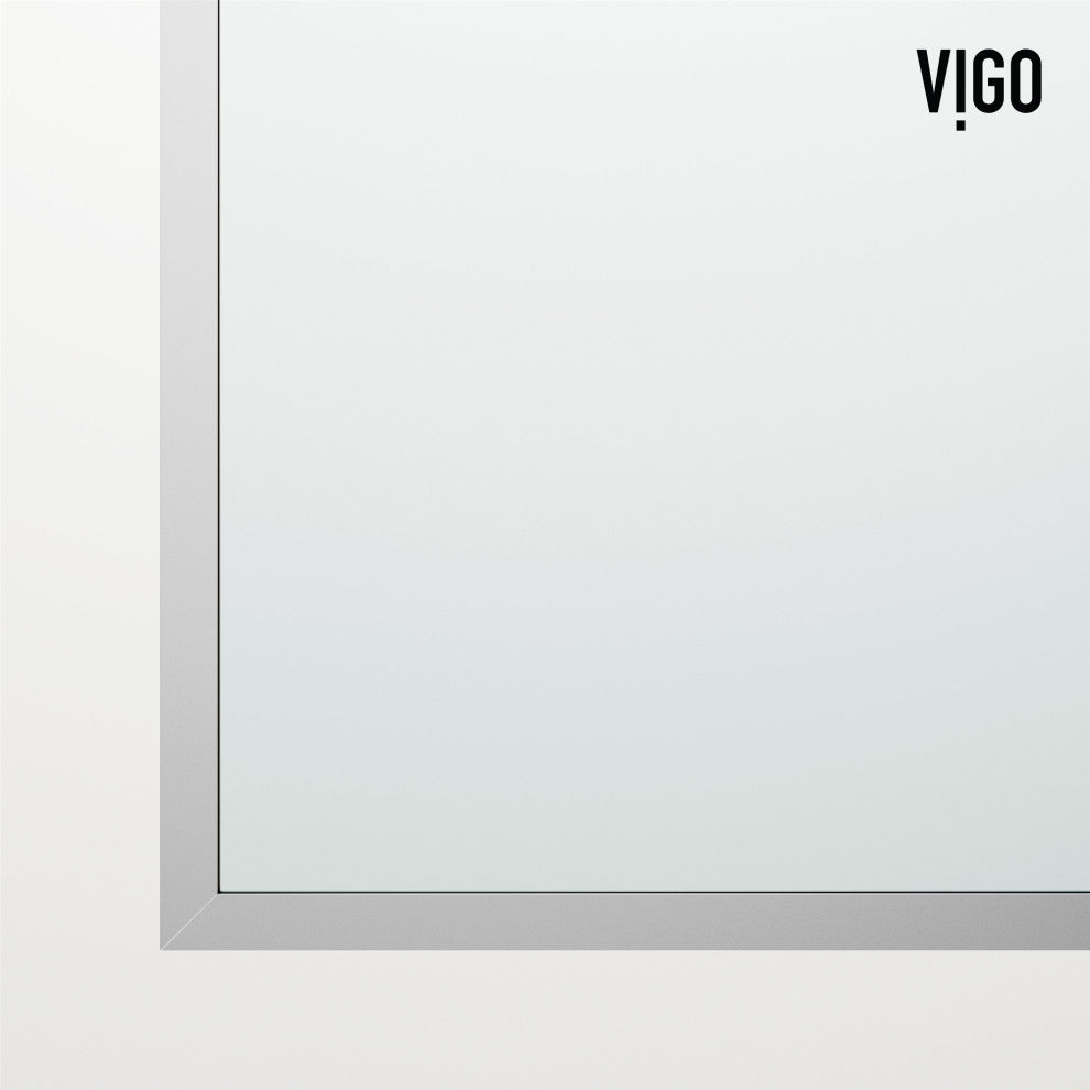 VIGO Zenith Frameless Fixed, Chrome, Tub Screen, 34" W X 62" H, Clear Glass