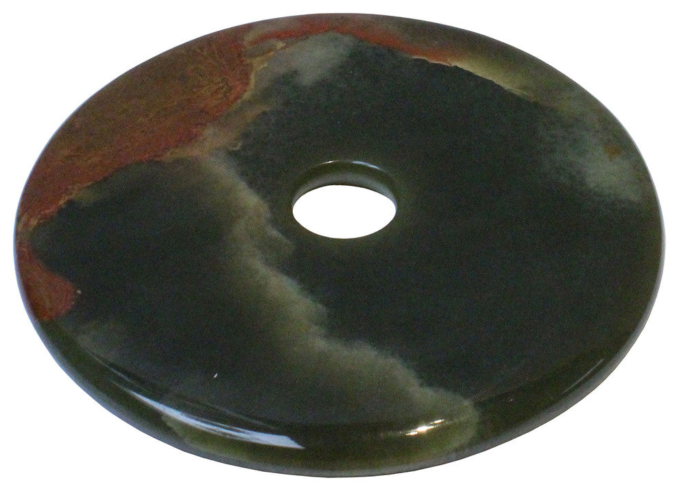 Chinese Natural Green Stone Round Home Decor Display Hws210
