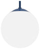 Globe Outdoor Pendant, Gloss White Shade With Blue Stem, 16" Shade With 24" Stem