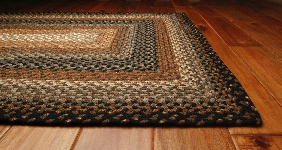 Homespice Decor Cocoa Bean Cotton Braided Rug 4' x 6' (Rectangle)